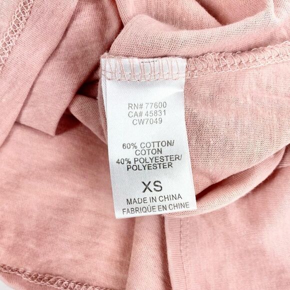 Chaser cold shoulder distressed bell sleeve rose pink top shirt XS - Picture 7 of 12